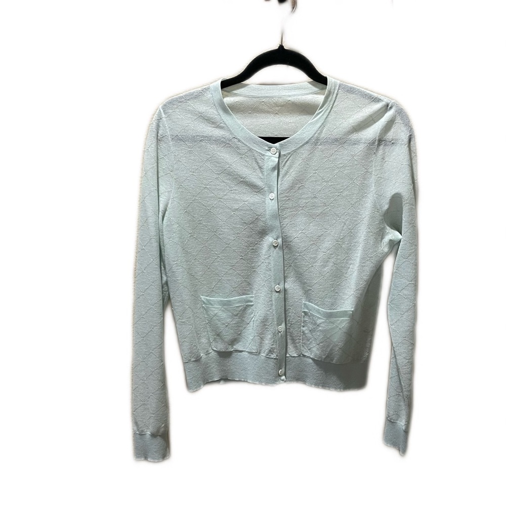 L.K. Bennett Mint Green Cardigan Sweater – Linen Cotton Blend- Size L